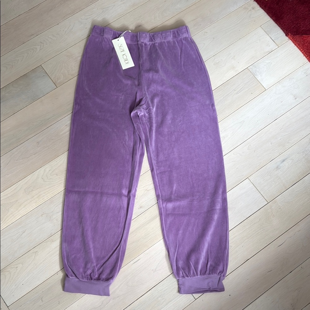 Suzie Kondi lavender track pants velour